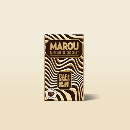 MAROU milk chocolate drops with Vietnamese coffee, retail package box