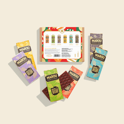 6 Single Origin Chocolate Mini Bars Gift Box – Christmas edition