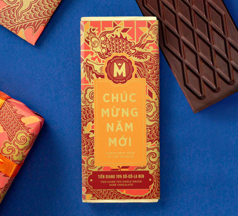 Tablette grand cru de chocolat noir Tien Giang 70% Format mini – ÉDITION TET