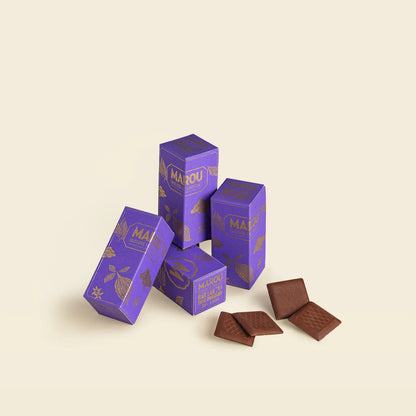 Boîte de 20 napolitains chocolat noir Dak Lak 70%