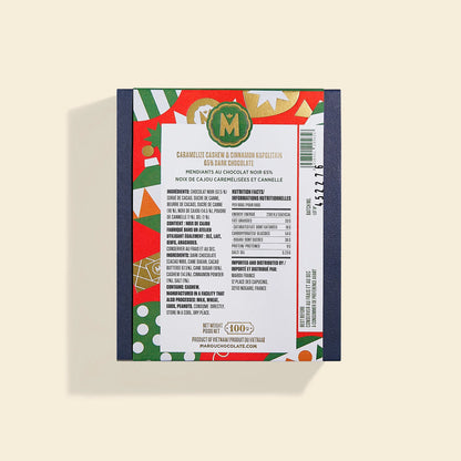 Caramelize Cashew & Cinnamon Napolitain 65% Dark Chocolate – Christmas Edition