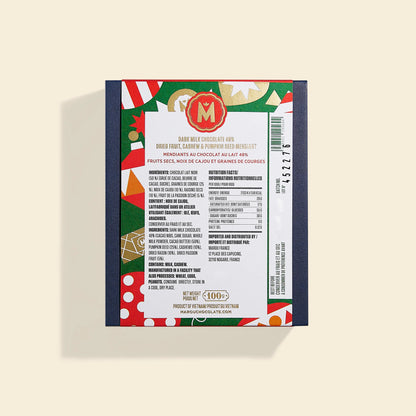 Dried Fruits, Cashew & Pumpkin Seed Mendiants 48% Milk Chocolate – Christmas Edition