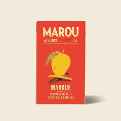 Boîte de chocolat Mangue enrobée chocolat noir 65%
