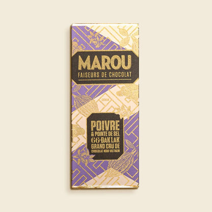 Tablette de chocolat noir Poivre & Pointe de sel Dak Lak 66% Format Mini
