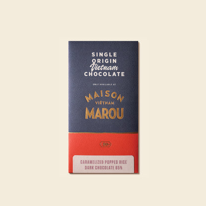 Tablette Crunchy de chocolat noir 65% au riz soufflé caramélisé