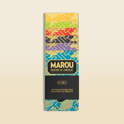 Marou single-origin chocolate bar set, 6 x 80 g, colorful wrapper