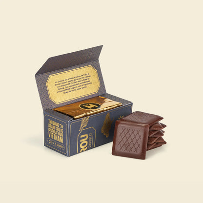 Boîte de 20 napolitains chocolat noir Tien Giang 70%