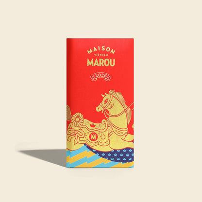 Tablette de chocolat noir Tien Giang 68 % aux kumquats du Mékong et à l'or - Édition Têt